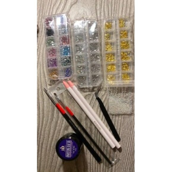 New Nail Art 8ml×2 NO WIPE Rhinestone Glue Gel Kit(LED Light Cure Needed) - Picture 2 of 2